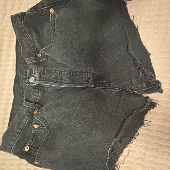 Levi's 501 high waisted lunar black Jean Shorts - Picture 1 of 3